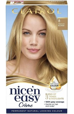 Clairol Nice'n Easy Crème, Natural Looking Oil Infused Permanent Hair Dye, 8 Medium Blonde