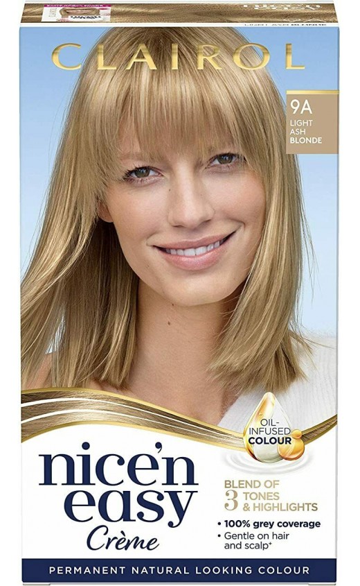 Clairol Nice'n Easy Crème, Natural Looking Oil Infused Permanent Hair Dye, 9A Light Ash Blonde