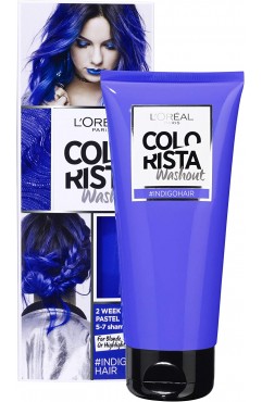 6x L'Oreal Paris Colorista Washout Semi-Permanent Hair Dye 80ml - Indigo Blue 
