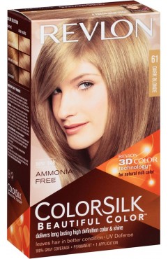 Revlon Colorsilk Beautiful Color Permanent 3D Hair Colour - 61 Dark Blonde (3 Units )
