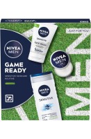 NIVEA MEN Game Ready Gift Set (3 Products), Men's Skincare Gift Set with Shower Gel, Face Wash, and Moisturising Creme, Perfect as Christmas or Birthday Gift 