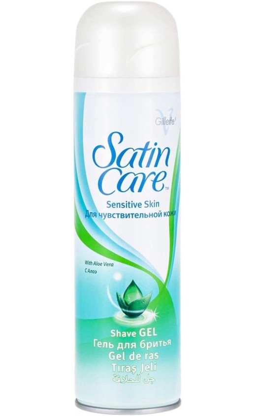 GILLETTE FOR WOMEN SATIN CARE SHAVE GEL FOR SENSITIVE SKIN WITH ALOE & VITAMIN E 200ML 