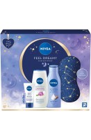 NIVEA Feel Dreamy Skincare Regime Gift Set, Women's Gift Set Includes Shower Cream, Body Lotion, Night Cream, Lip Balm, and Eye Mask