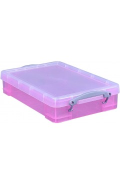 4X Really Useful 4 Litre Plastic Storage Box - PIink