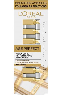 6 X L'Oreal Paris Age Perfect Retightening Collagen Ampoules For Mature Skin X7