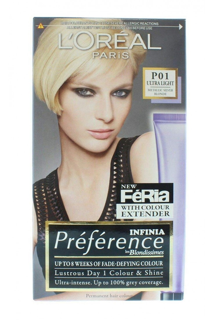 L Oreal Feria Permanent Hair Colour P01 Ultra Light Metallic