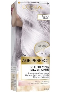 L'Oreal Age Perfect Beautifying Silver Care Hair Colour 80ml - Touch of Pearl (6 Units)
