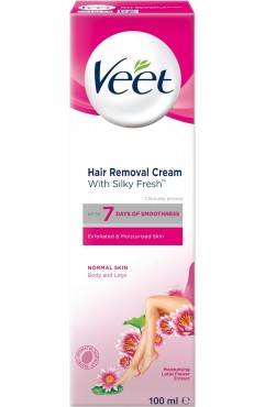 Veet Pure Hair Removal Cream, Legs & Body, Normal Skin, 100ml 