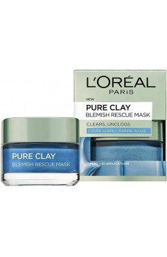 L'Oreal Paris Pure Clay Blemish Rescue Blue Algae Face Mask 50 Ml 