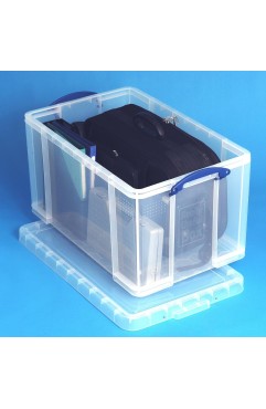 Really Useful 84Litre Box With Lid Clear