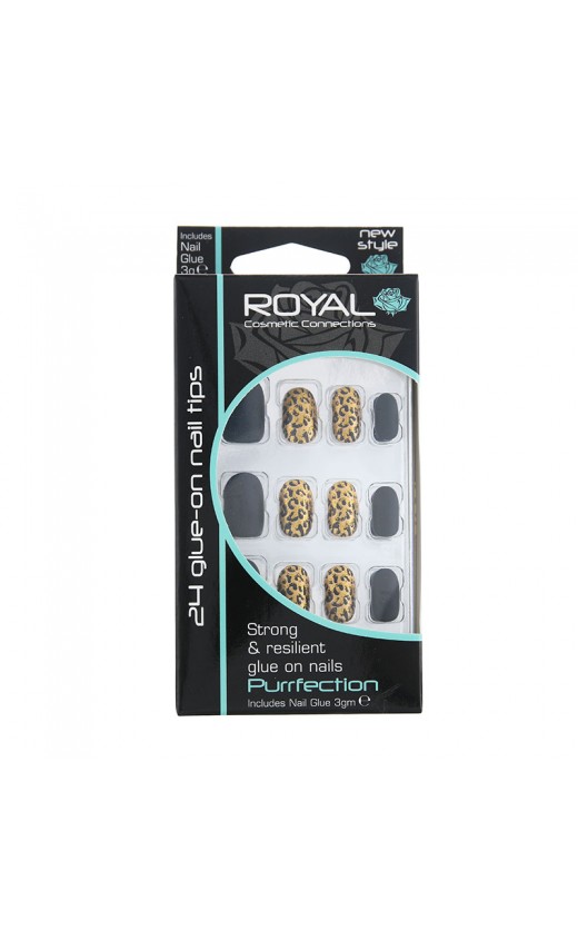 Royal  24 Purrfection Nail Tips with 3g Glue (6 Units )