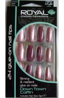 Royal 24 Down Town Coffin Nail Tips with 3g Glue (6 Units ) Royal 24 Down Town Coffin Nail Tips with 3g Glue (6 Units )