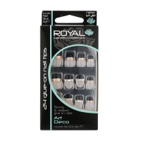 Royal  24 Art Deco Nail Tips with 3g Glue - (6 Units )