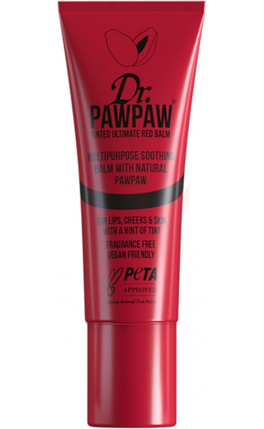 Dr.PAWPAW Tinted Ultimate Red, Multi-Purpose Natural No Fragrance Balm for Hydrating Lips, Skin, Hair, Cuticles, Nails & Beauty Finishing (10 ml)